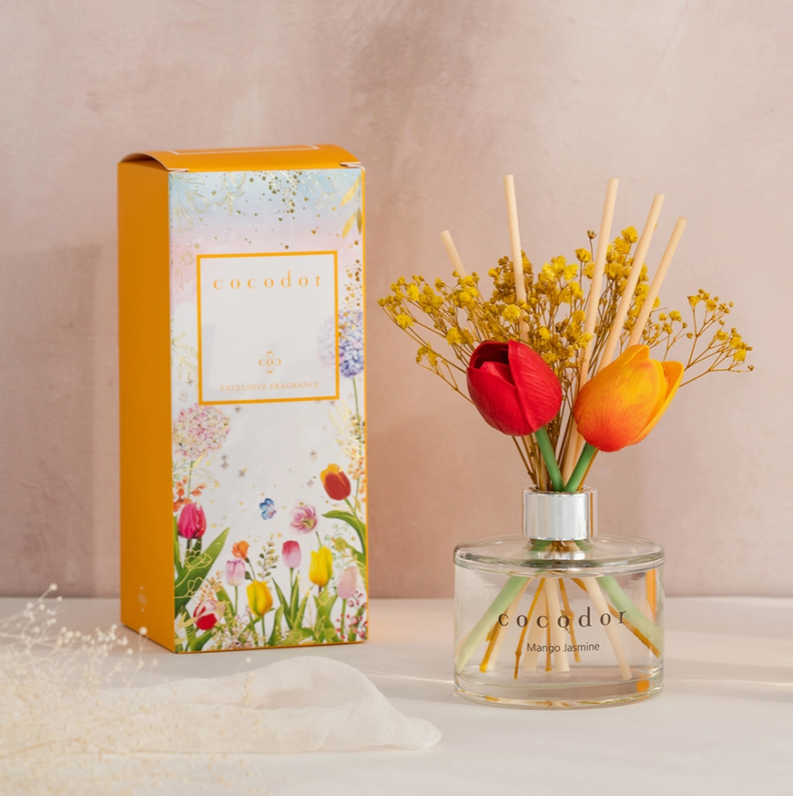 Cocodor Diffusore Tulipano 200 ml (6,7 oz) con Fragranza Musk Bianco