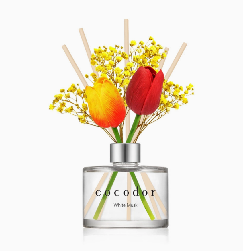 Cocodor Diffusore Tulipano 200 ml (6,7 oz) con Fragranza Musk Bianco