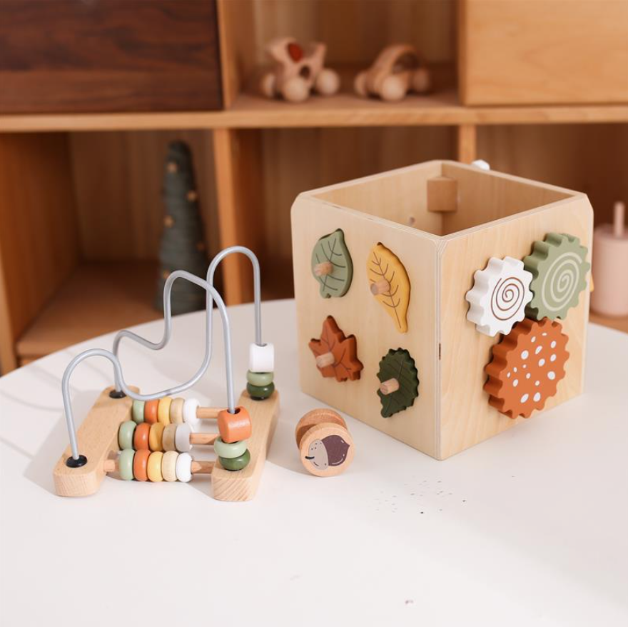 Gioco Montessori con Cubi di Legno Educativo