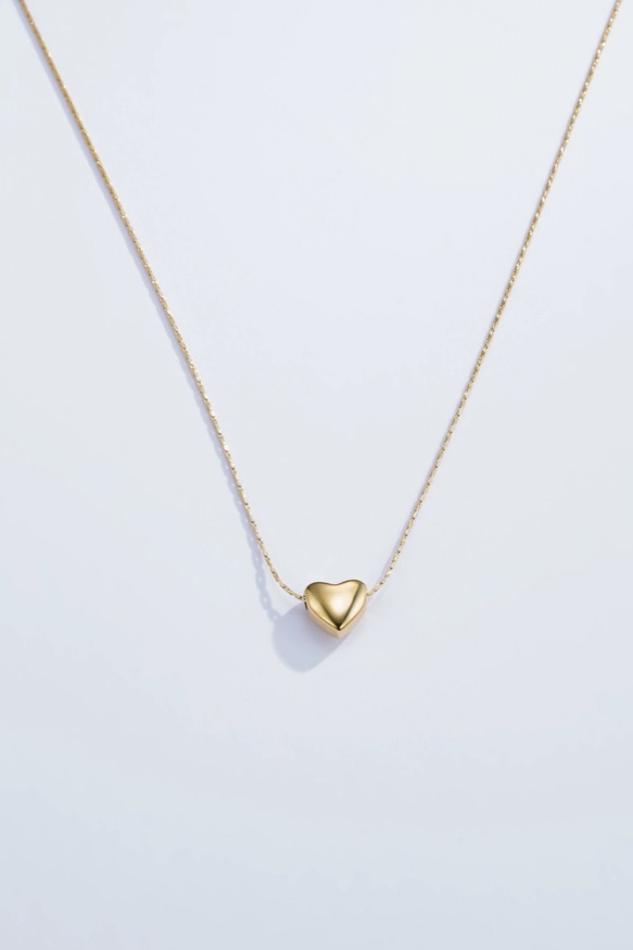 Collana sottile con cuore in acciaio inox