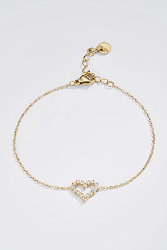 Bracciale con cuore in acciaio inox