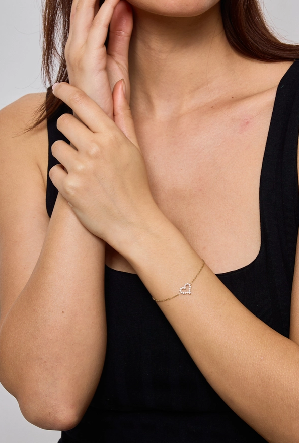 Bracciale con cuore in acciaio inox