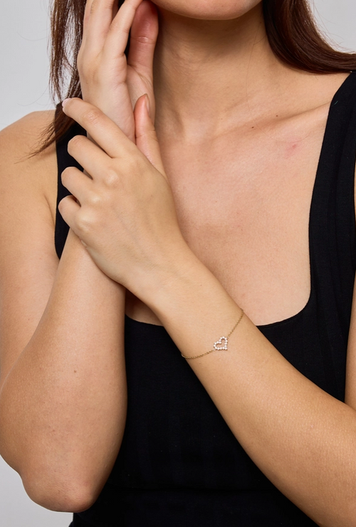 Bracciale con cuore in acciaio inox