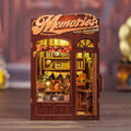 Fermalibri in legno Memories Music Bookshop con luci LED da assemblare